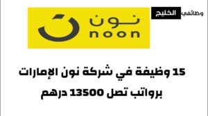 15 وظيفة في شركة نون الإمارات  برواتب تصل 13500 درهم